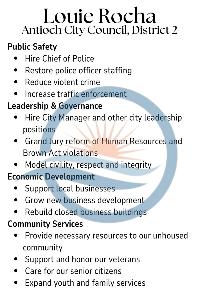 Louie Rocha for Antioch City Council, District 2